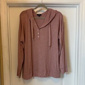 Alfani Mauve Button-Up Hoodie